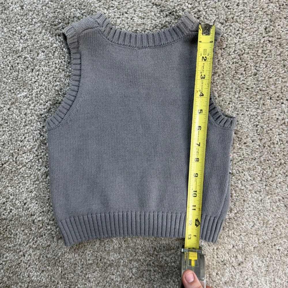 George Sweater Vest Toddler Boys 18-24 Months Gray Knit Fair Isle Bison Pullover